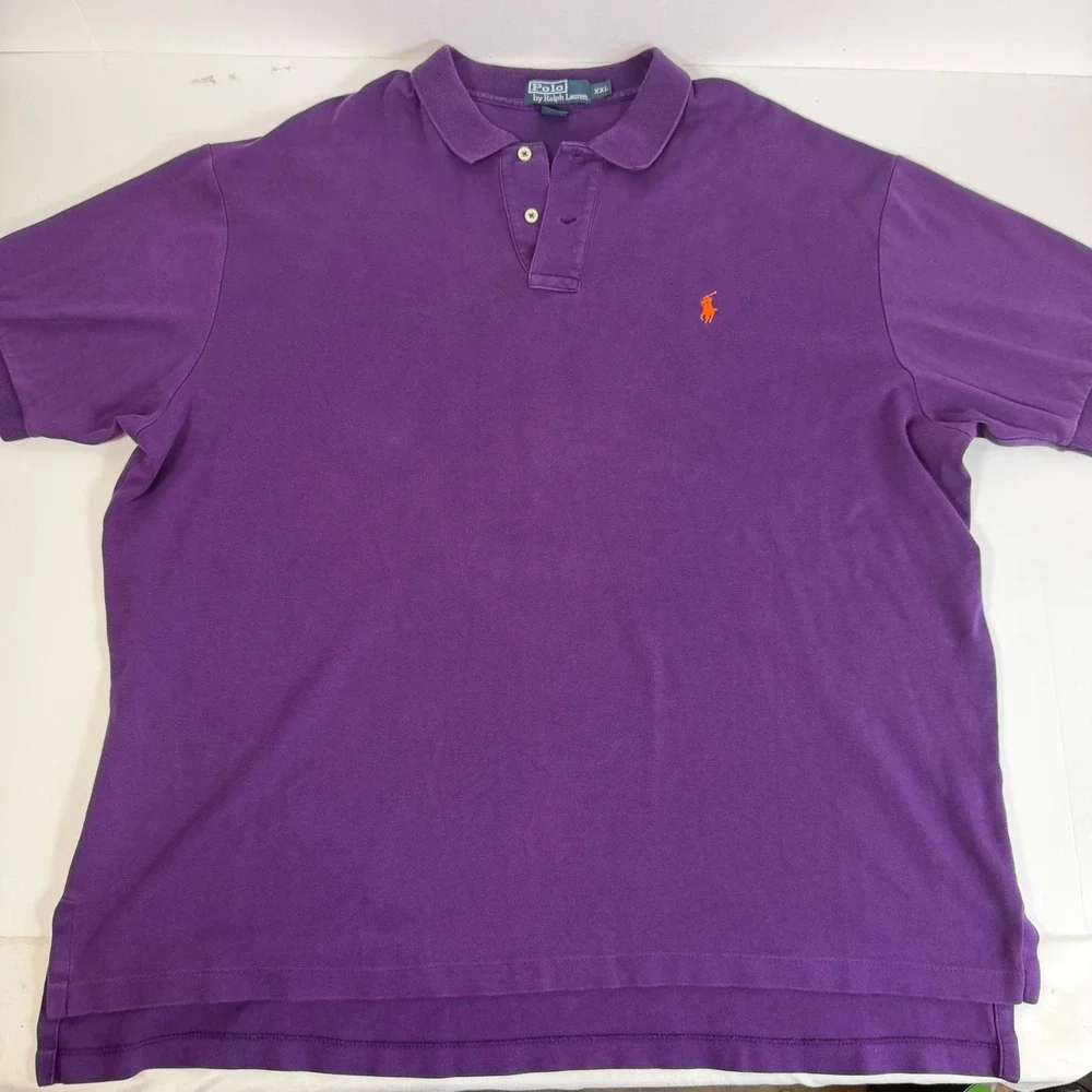 Polo Ralph Lauren Custom Fit Polo Shirt Purple XXL Cotton Preppy Casual Golf